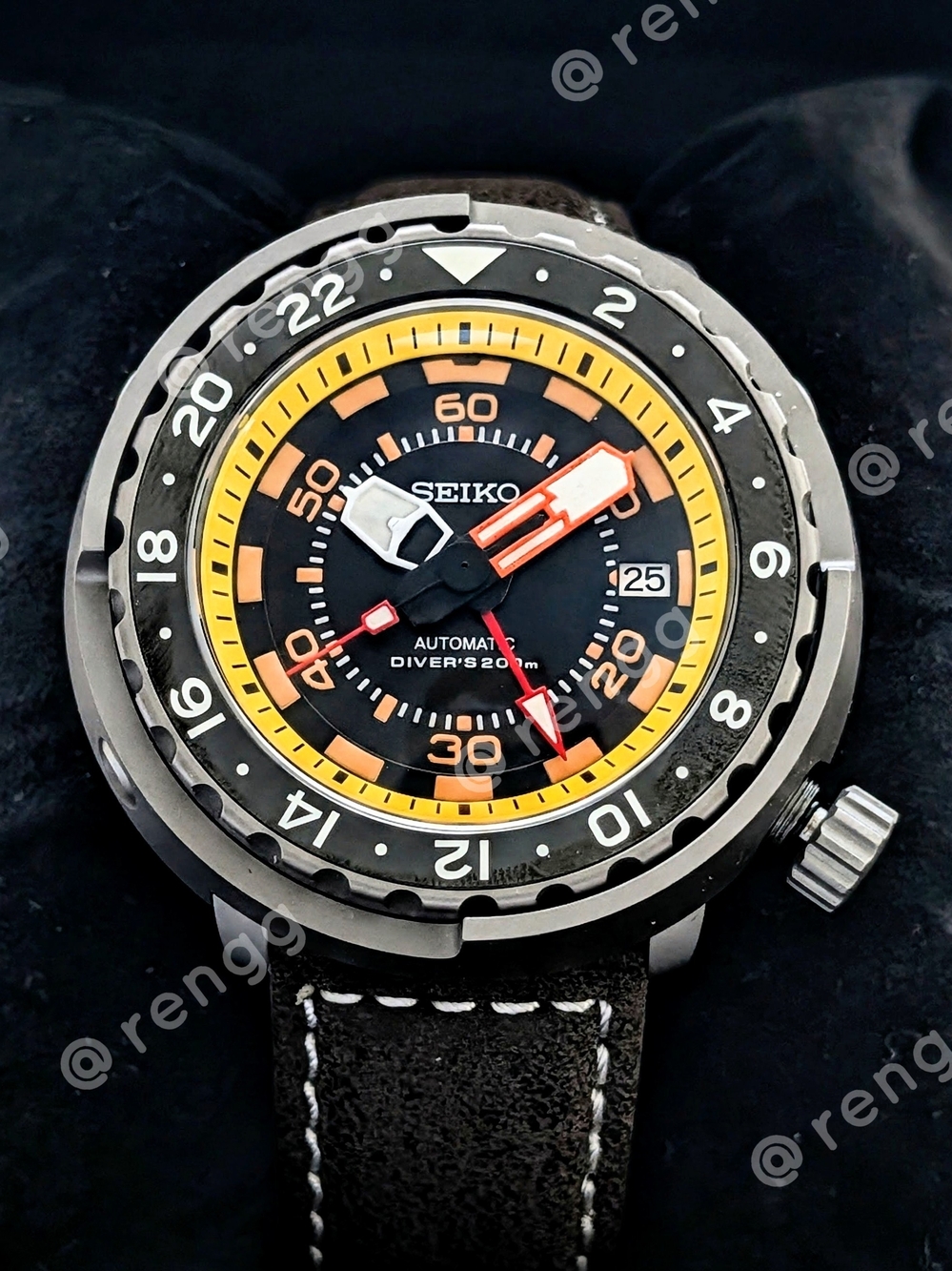 47mm Titanium Seiko GMT Tuna Canned Men's Automatic Diver Mod Watch Sapphire